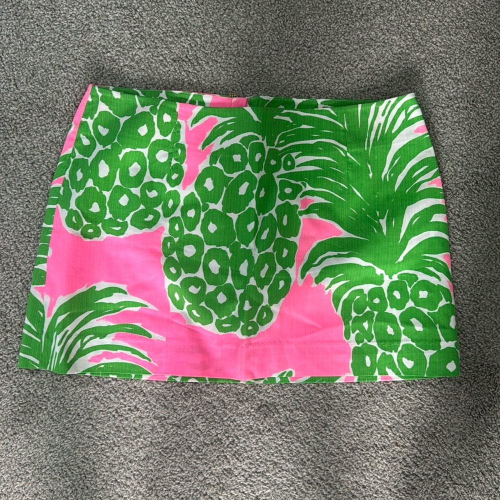 Lilly Pulitzer Pink and Green Tropical Print Skirt